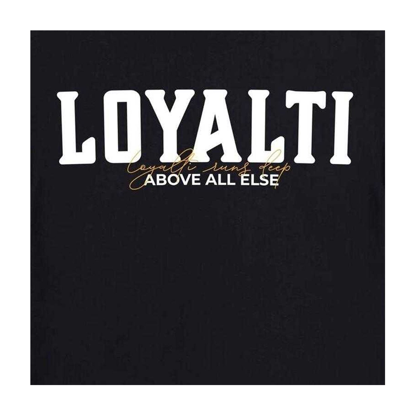Black - Side - Loyalti Unisex Adult Text Logo T-Shirt