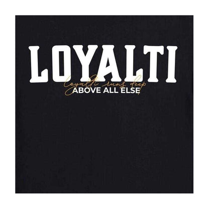 Black - Side - Loyalti Unisex Adult Text Logo T-Shirt