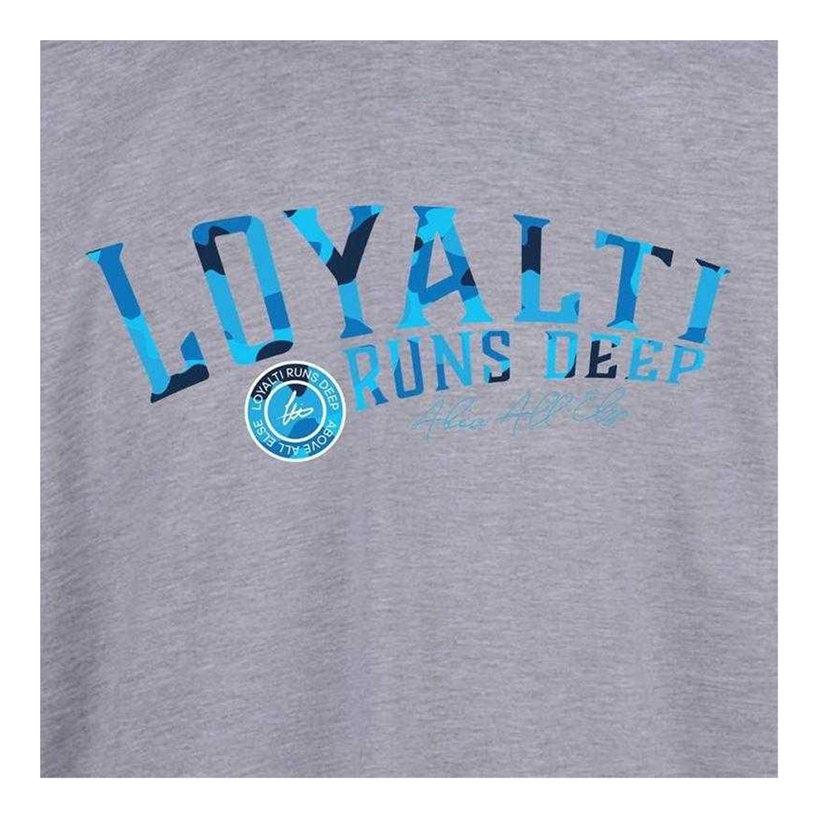 Grey - Side - Loyalti Unisex Adult Big Logo T-Shirt