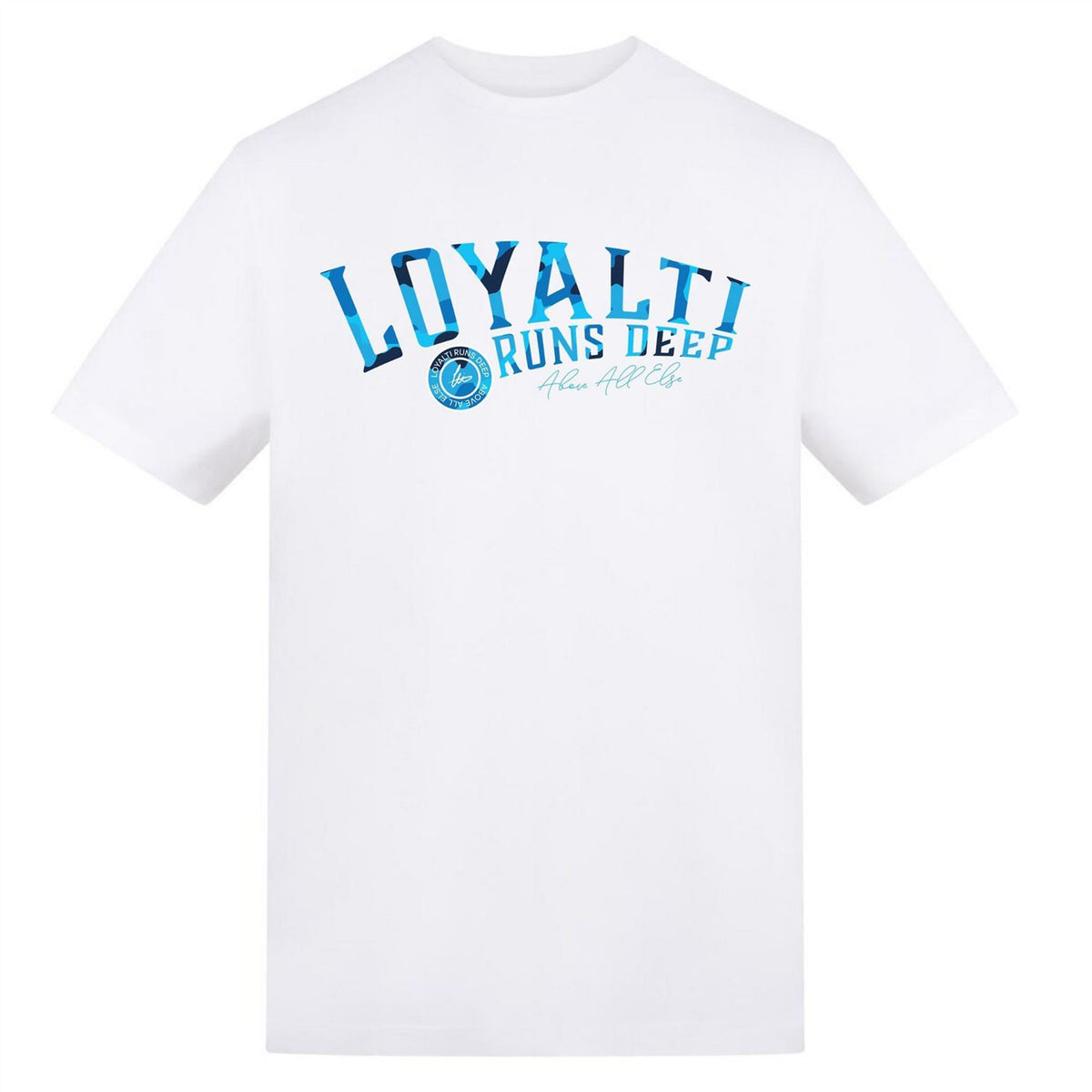 White - Front - Loyalti Unisex Adult Big Logo T-Shirt
