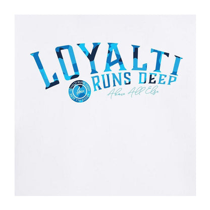 White - Side - Loyalti Unisex Adult Big Logo T-Shirt