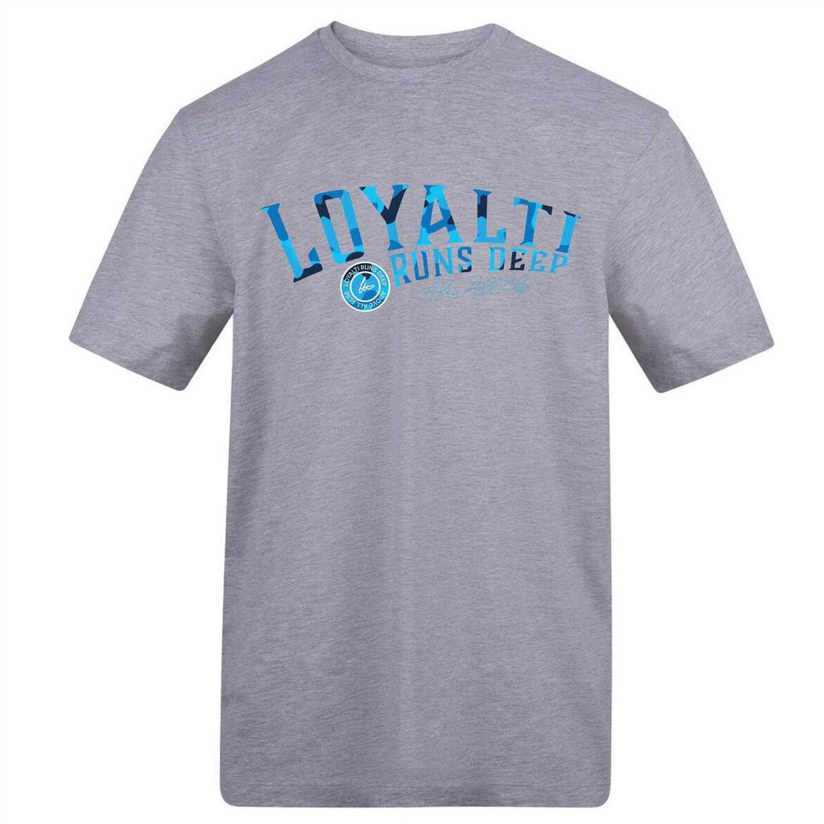 Grey - Front - Loyalti Unisex Adult Big Logo T-Shirt