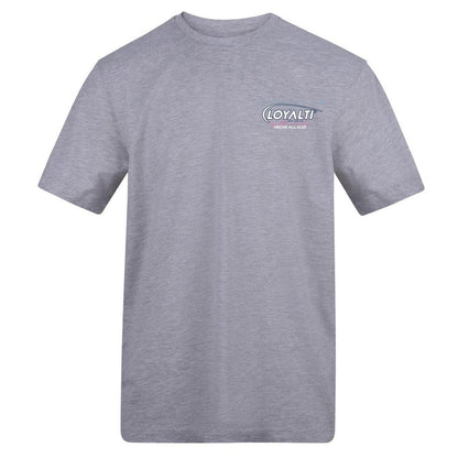 Grey - Front - Loyalti Unisex Adult Chest Logo T-Shirt