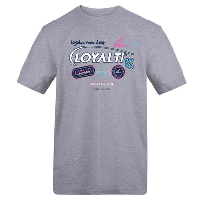 Grey - Front - Loyalti Unisex Adult Graphic Print Cotton T-Shirt