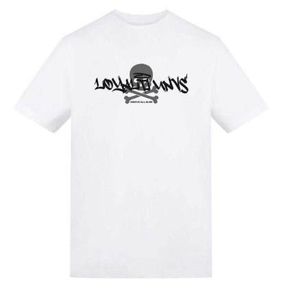 White - Front - Loyalti Unisex Adult Skull Logo T-Shirt