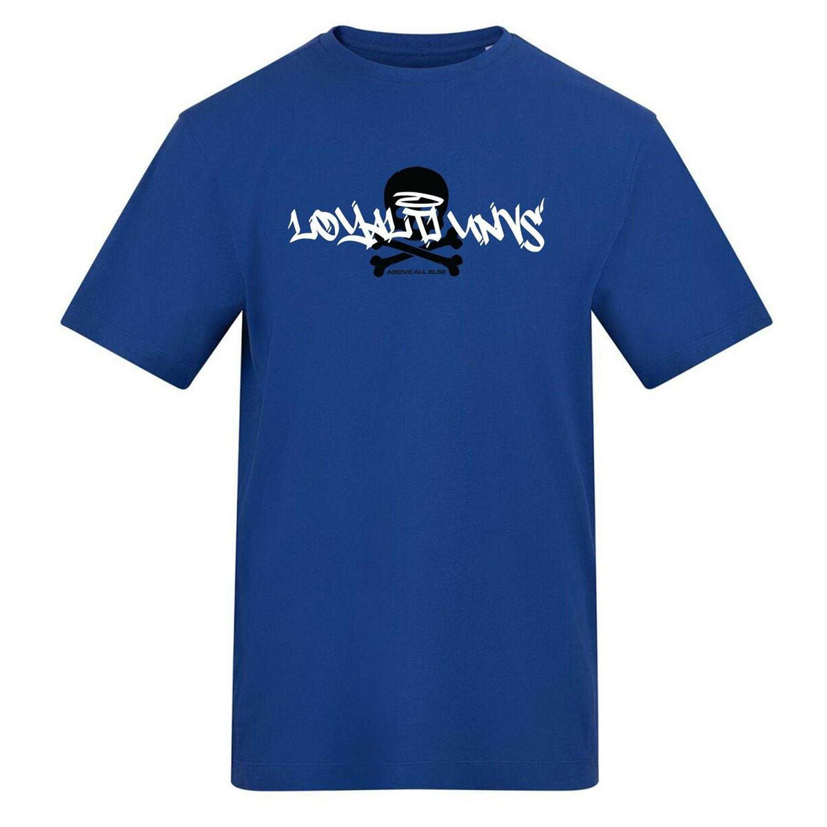 Blue - Front - Loyalti Unisex Adult Skull Logo T-Shirt