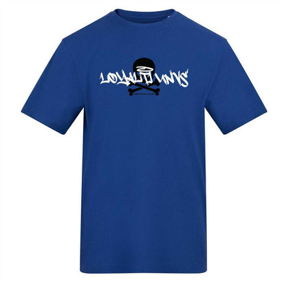 Blue - Front - Loyalti Unisex Adult Skull Logo T-Shirt