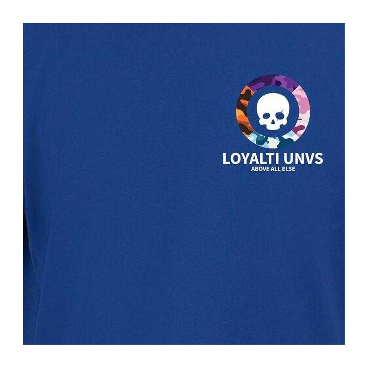 Blue - Side - Loyalti Unisex Adult Graphic Skull T-Shirt