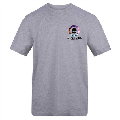 Grey - Front - Loyalti Unisex Adult Graphic Skull T-Shirt