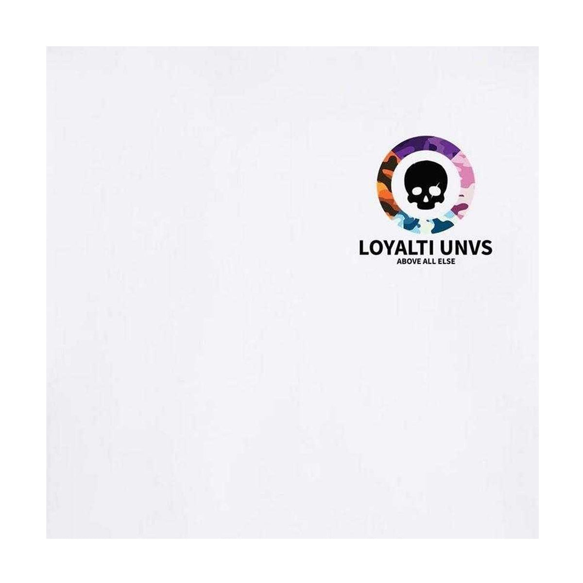 White - Side - Loyalti Unisex Adult Graphic Skull T-Shirt