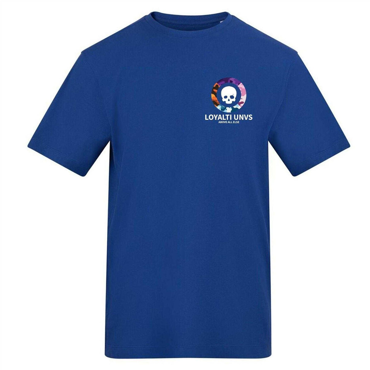 Blue - Front - Loyalti Unisex Adult Graphic Skull T-Shirt