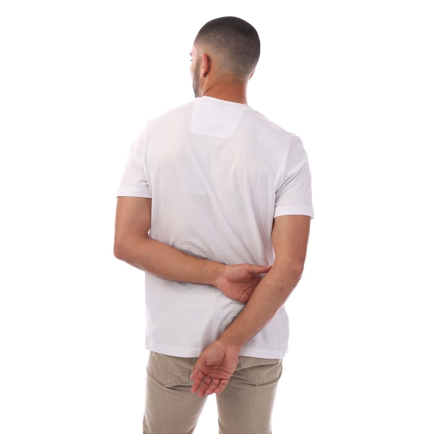 White - Back - Hugo Boss Mens Large Logo T-Shirt