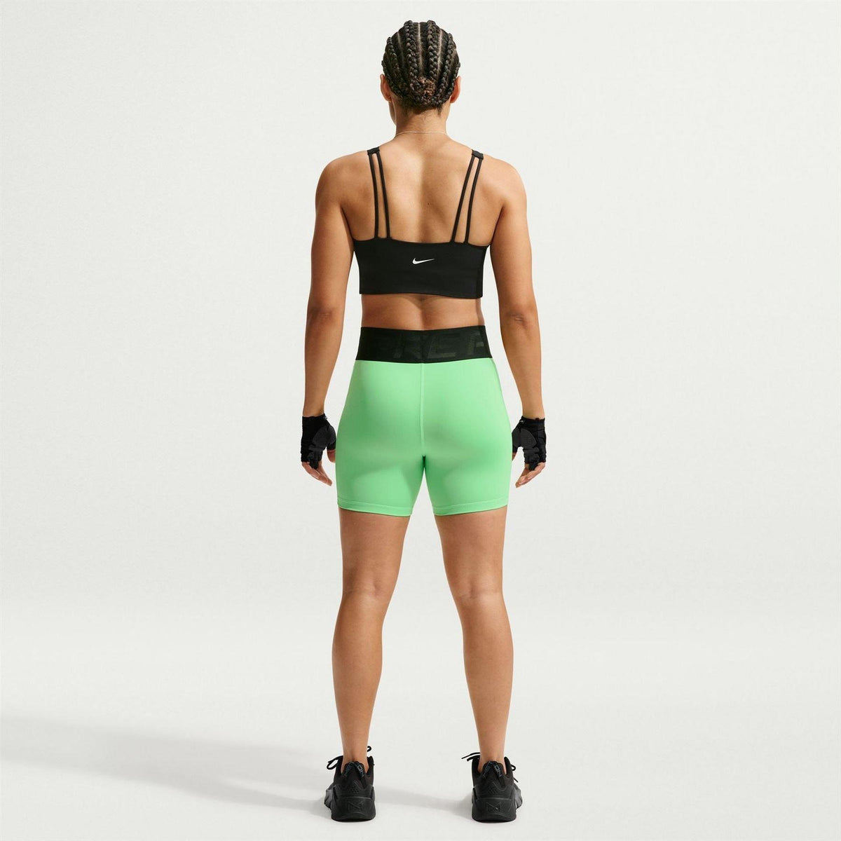 Green - Pack Shot - Nike Womens-Ladies Performance Colour Block Shorts