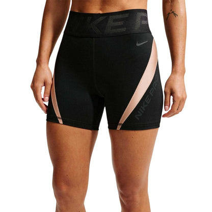 Black - Front - Nike Womens-Ladies Performance Colour Block Shorts