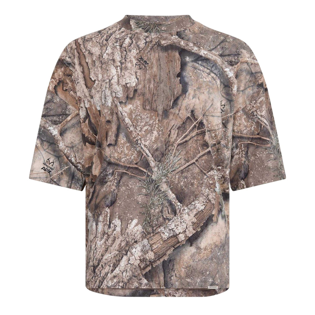 Green Camo - Front - Represent Mens Camo Oversized T-Shirt