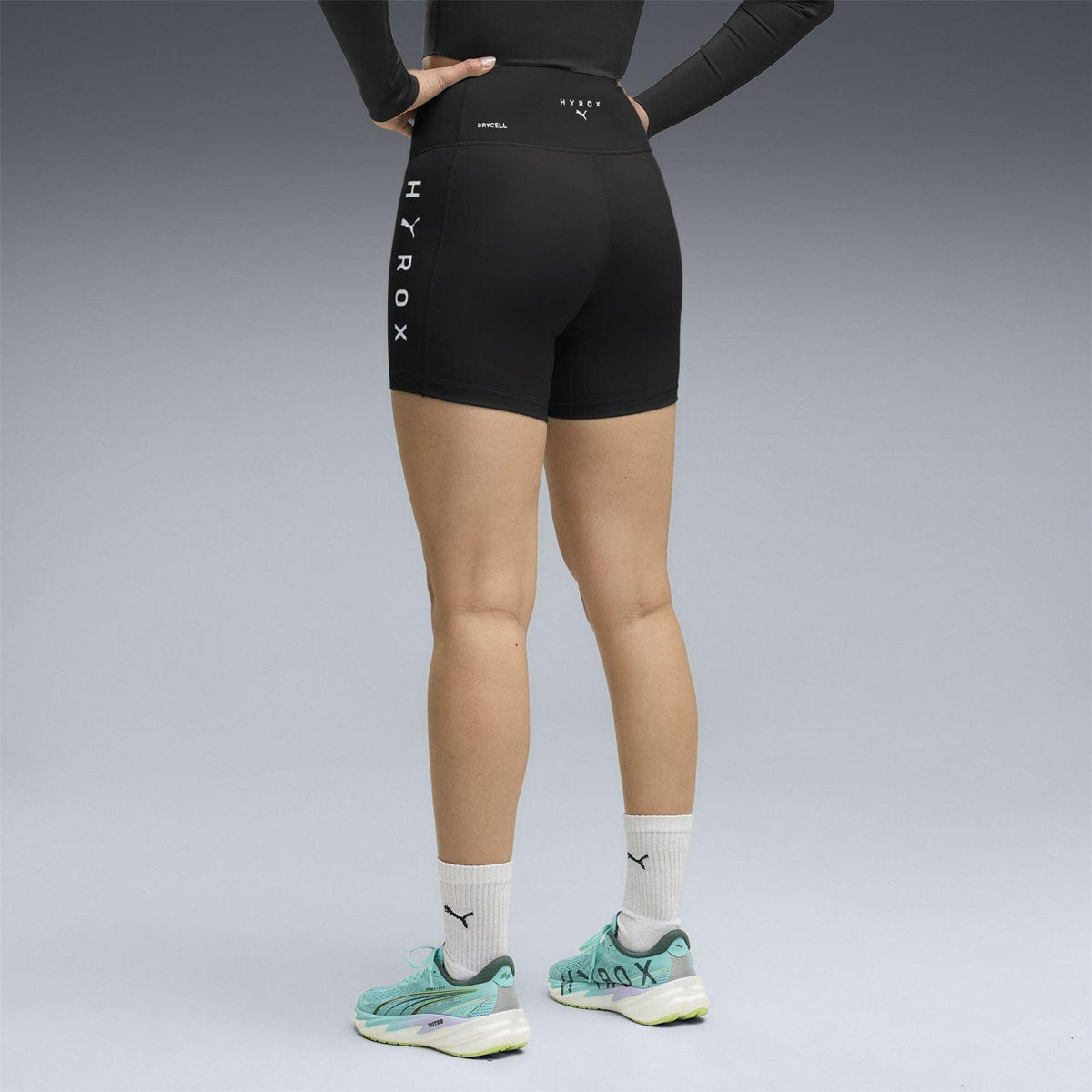 Black - Lifestyle - Puma Womens-Ladies Hyrox Compression Shorts