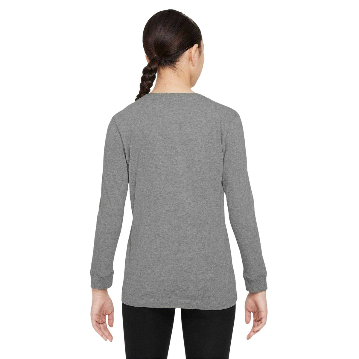Dark Grey Heather - Back - Nike Childrens-Kids NSW Long-Sleeved T-Shirt