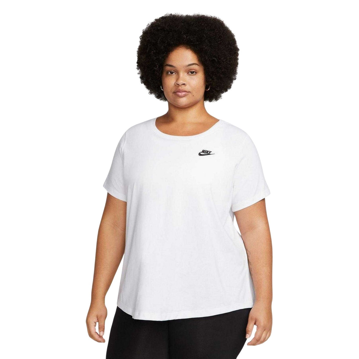 White-Black - Front - Nike Womens-Ladies NSW Club T-Shirt