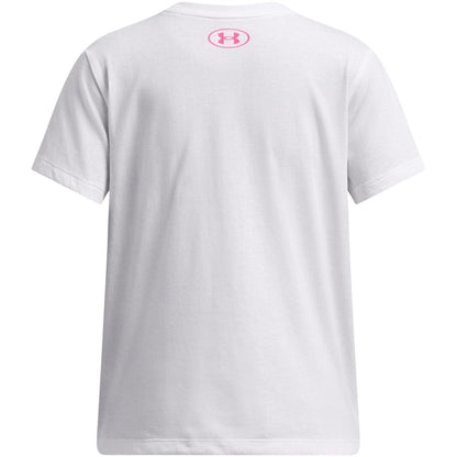 White - Back - Under Armour Childrens-Kids Big Logo T-Shirt
