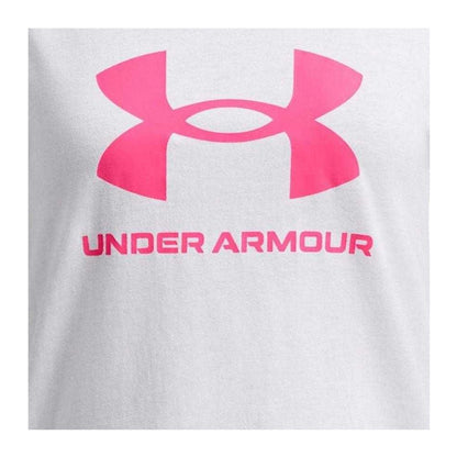 White - Side - Under Armour Childrens-Kids Big Logo T-Shirt
