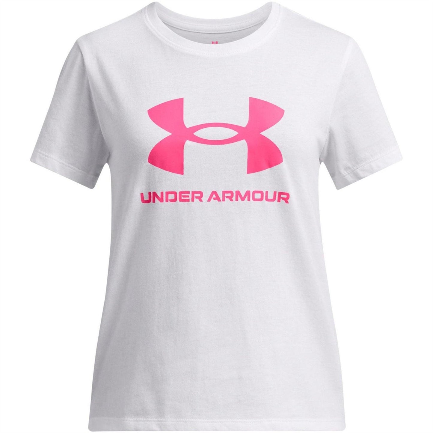 White - Front - Under Armour Childrens-Kids Big Logo T-Shirt