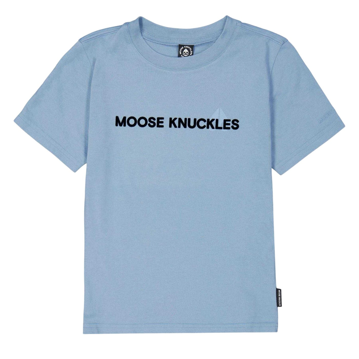 Blue - Front - Moose Knuckles Childrens-Kids Conway Logo Regular T-Shirt