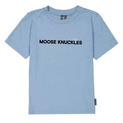 Blue - Front - Moose Knuckles Childrens-Kids Conway Logo Regular T-Shirt