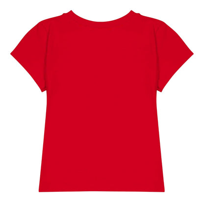 Poppy Red - Back - Moschino Childrens-Kids Teddy Bear Soft Regular T-Shirt