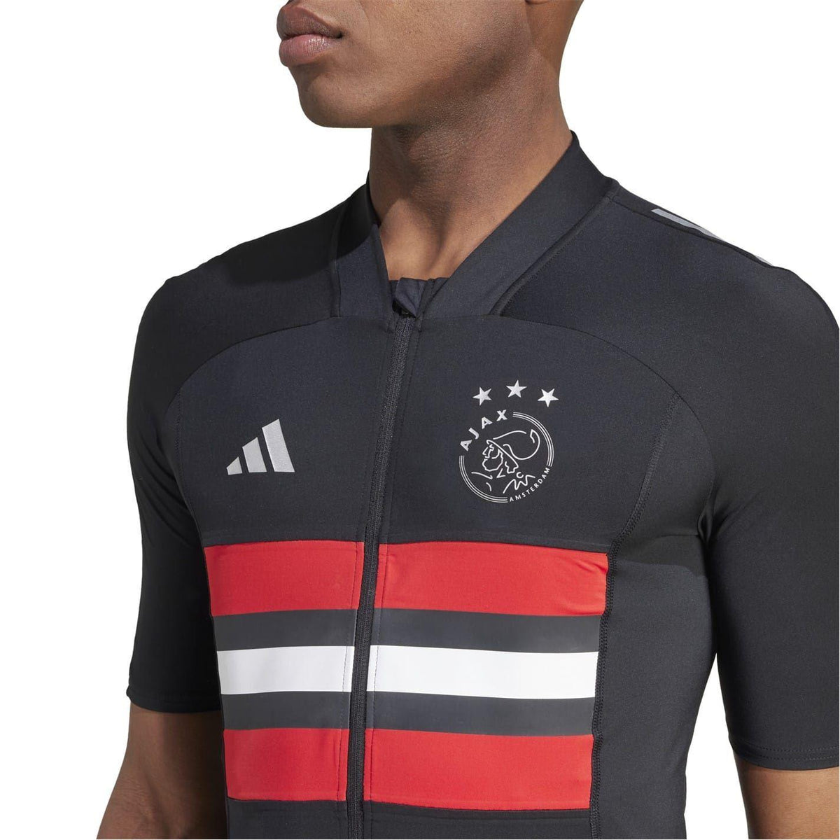 Black - Side - Adidas Mens Ajax Slim Cycling Jersey