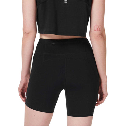 Black - Back - Sweaty Betty Womens-Ladies Power 6 High Waist Cycling Shorts