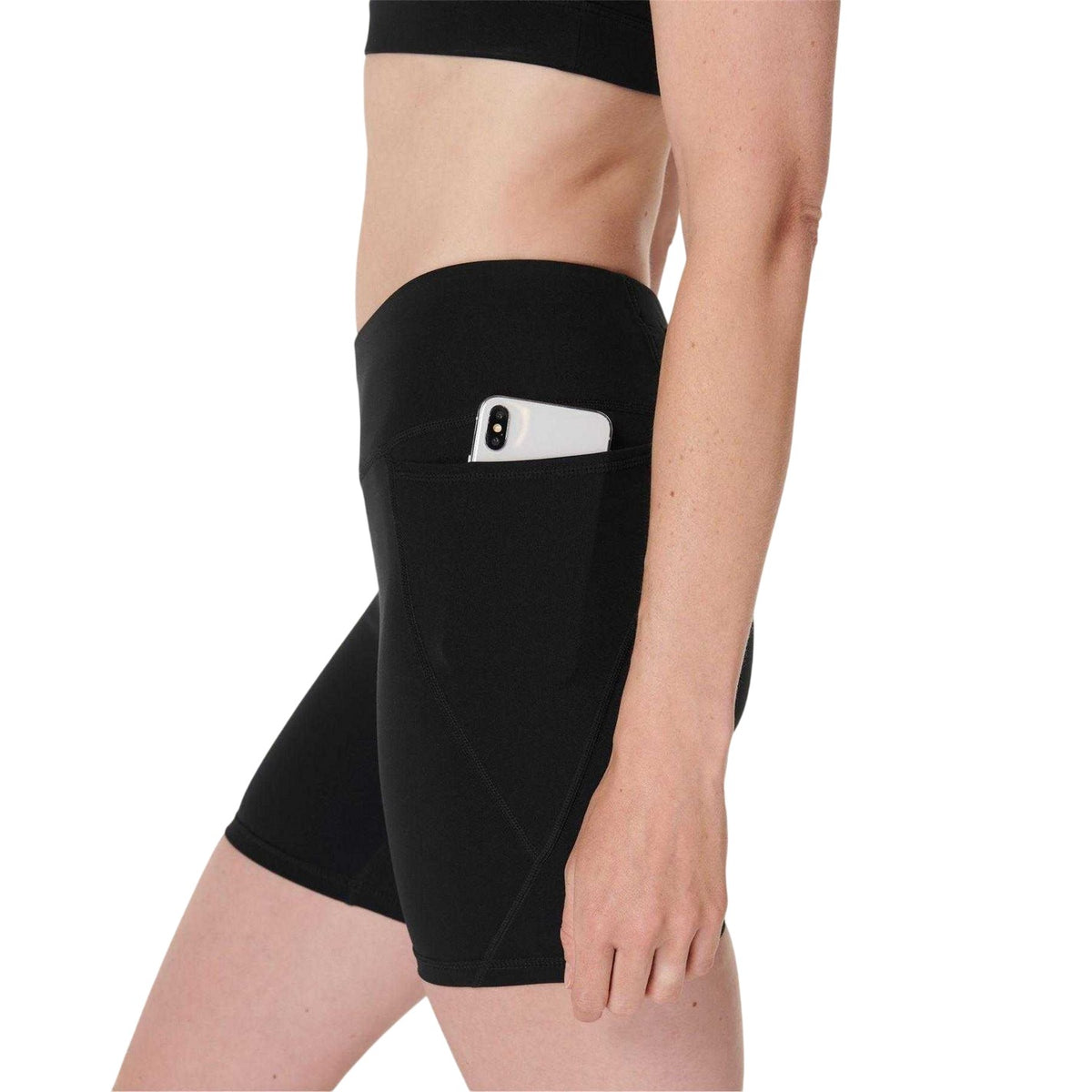 Black - Side - Sweaty Betty Womens-Ladies Power 6 High Waist Cycling Shorts