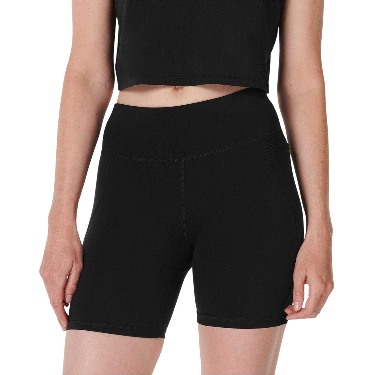 Black - Pack Shot - Sweaty Betty Womens-Ladies Power 6 High Waist Cycling Shorts