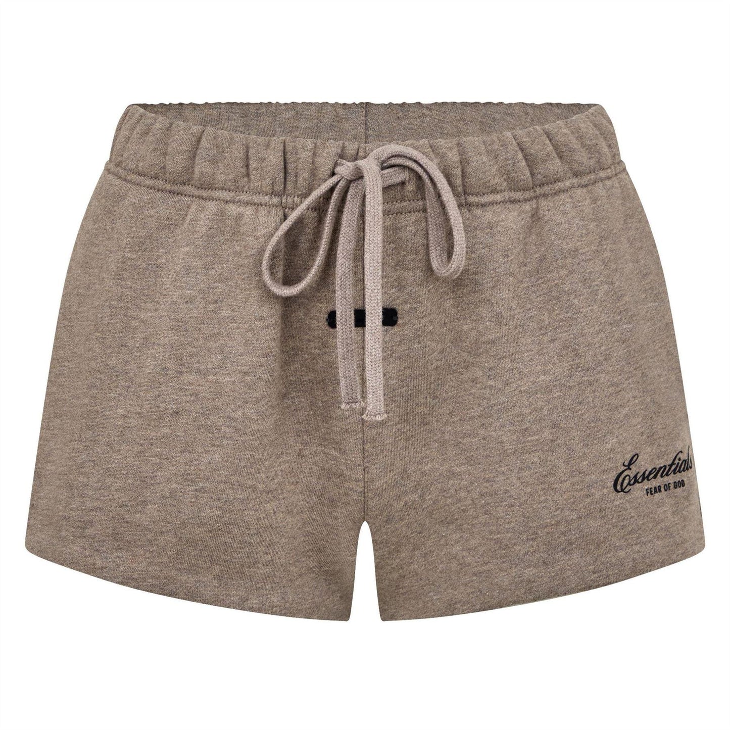 Brown - Front - Fear Of God Essentials Womens-Ladies Fleece Logo Printed Running Shorts