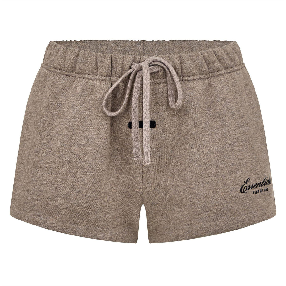 Brown - Front - Fear Of God Essentials Womens-Ladies Fleece Logo Printed Running Shorts