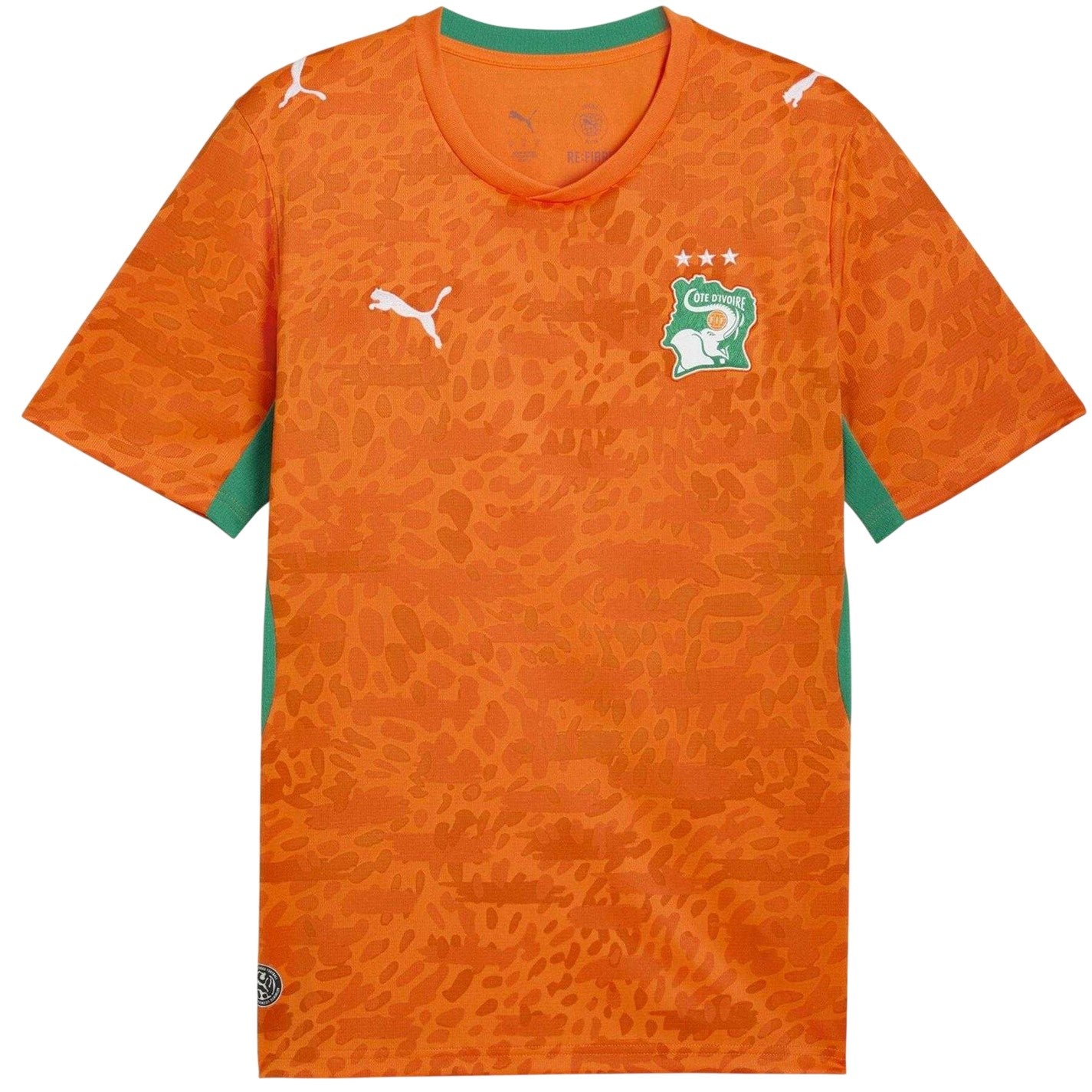 Orange-Green - Front - Puma Mens Fifa World Cup 2026 Ivory Coast FC Home Shirt