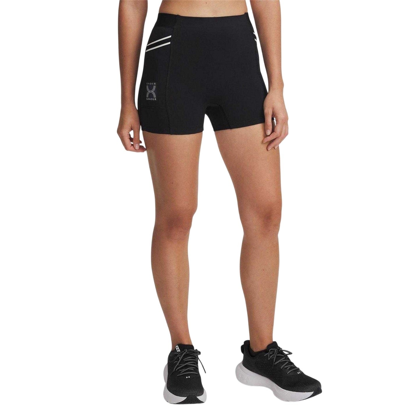 Black - Front - Under Armour Womens-Ladies 96 Running Shorts