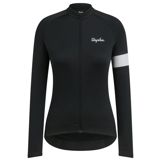 Black - Front - Rapha Womens-Ladies Core Long-Sleeved Cycling Jersey