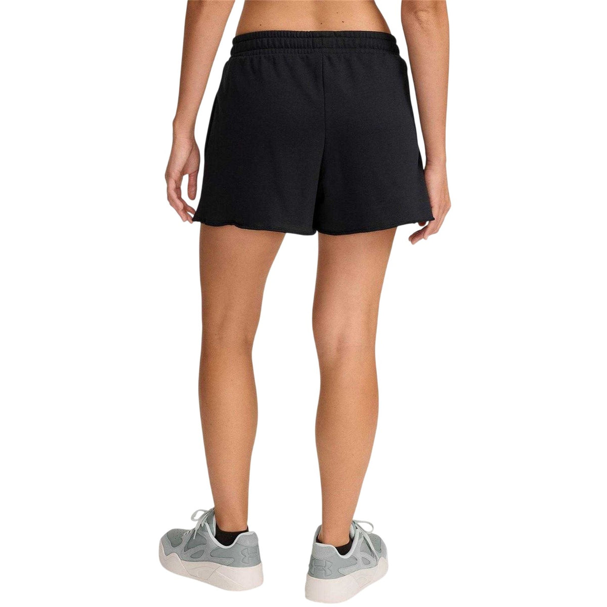 Black - Back - Under Armour Womens-Ladies Rival Terrycloth Shorts