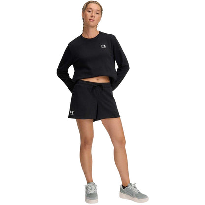 Black - Lifestyle - Under Armour Womens-Ladies Rival Terrycloth Shorts