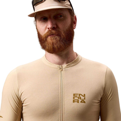 Sand - Side - Endura Mens Relaxed Fit Cycling Jersey