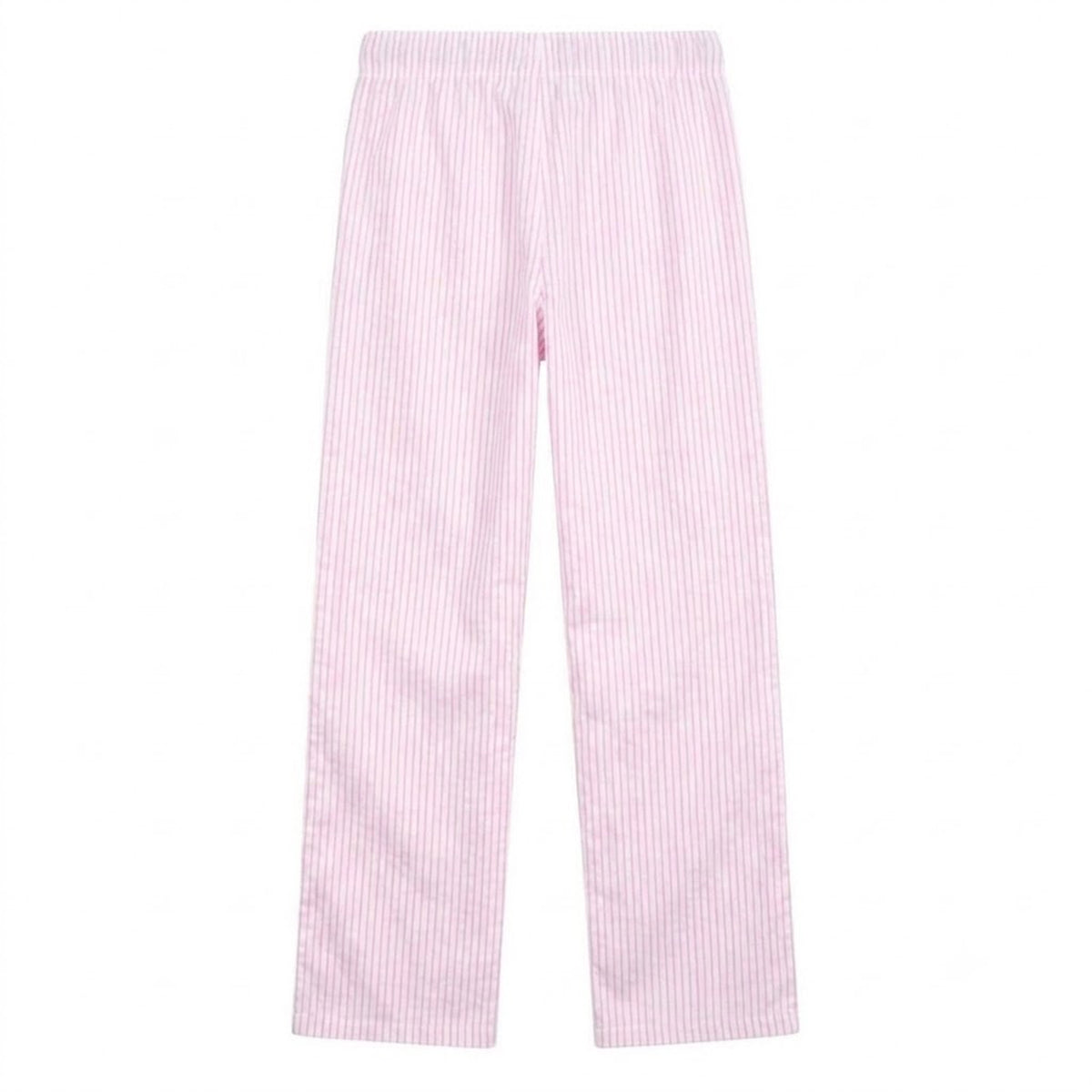 Pink-White - Back - Loungers Womens-Ladies Organic Cotton Striped Lounge Pants