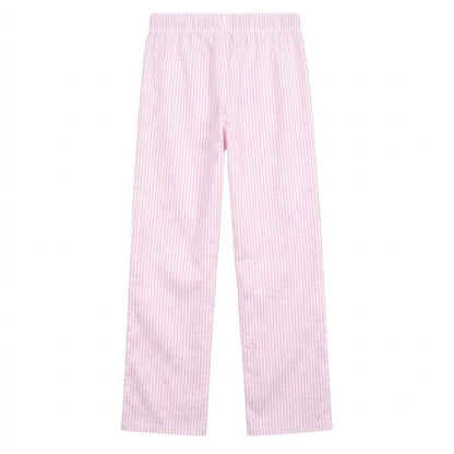 Pink-White - Back - Loungers Womens-Ladies Organic Cotton Striped Lounge Pants