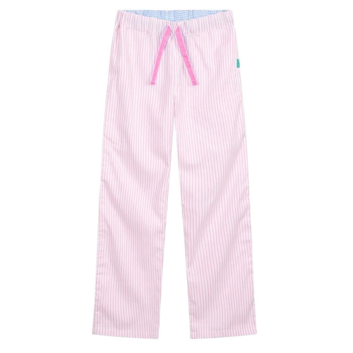 Pink-White - Front - Loungers Womens-Ladies Organic Cotton Striped Lounge Pants