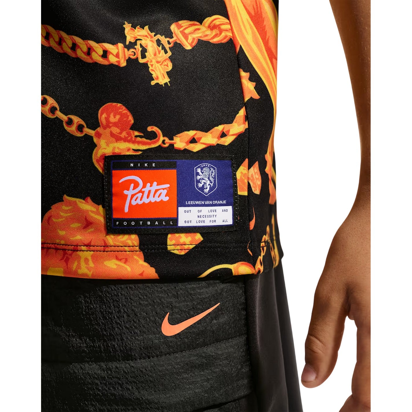 Black-White-Orange - Side - Nike Childrens-Kids Patta 2026-2027 Netherlands FC Football Shirt