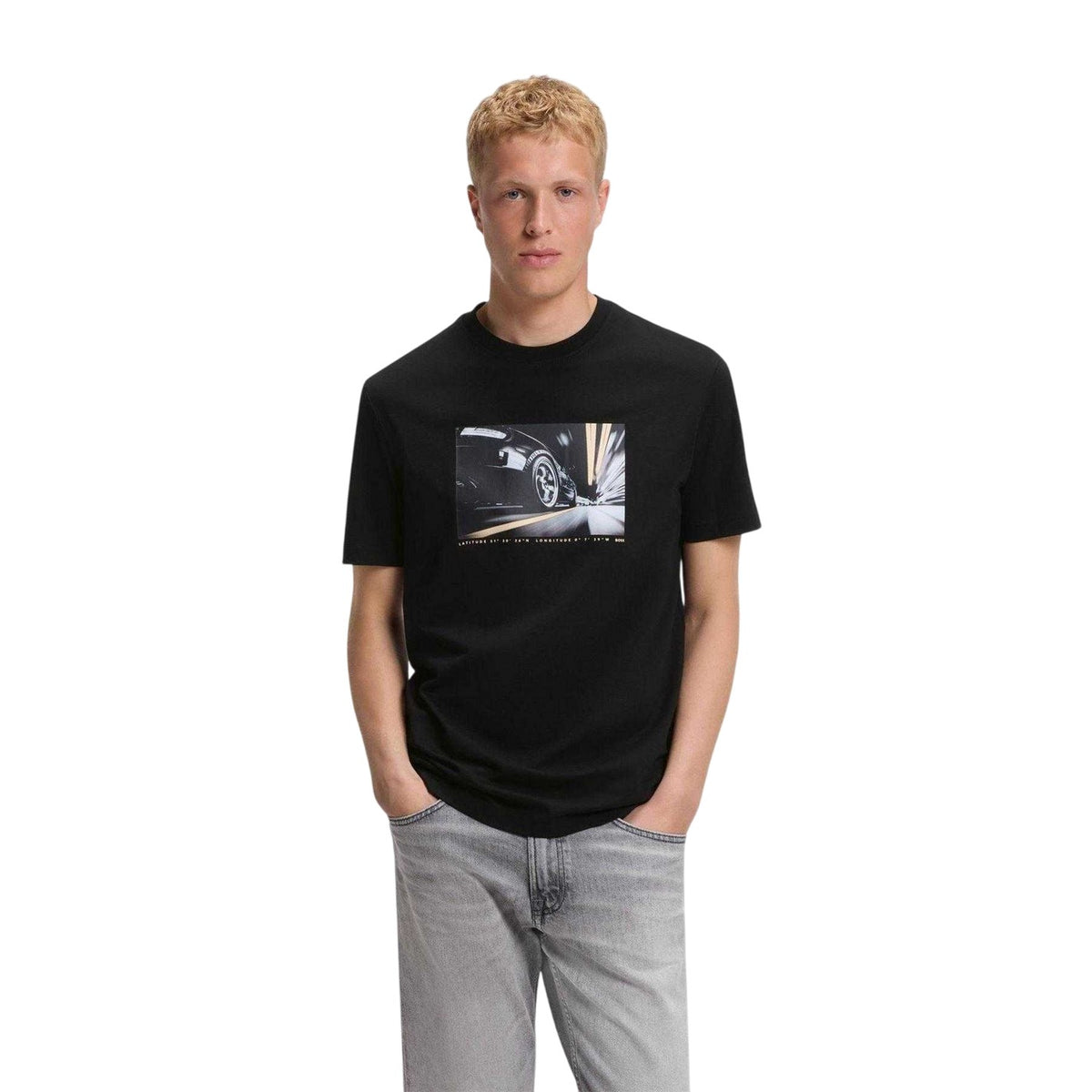 Black - Lifestyle - Boss Mens Graphic Print Regular T-Shirt