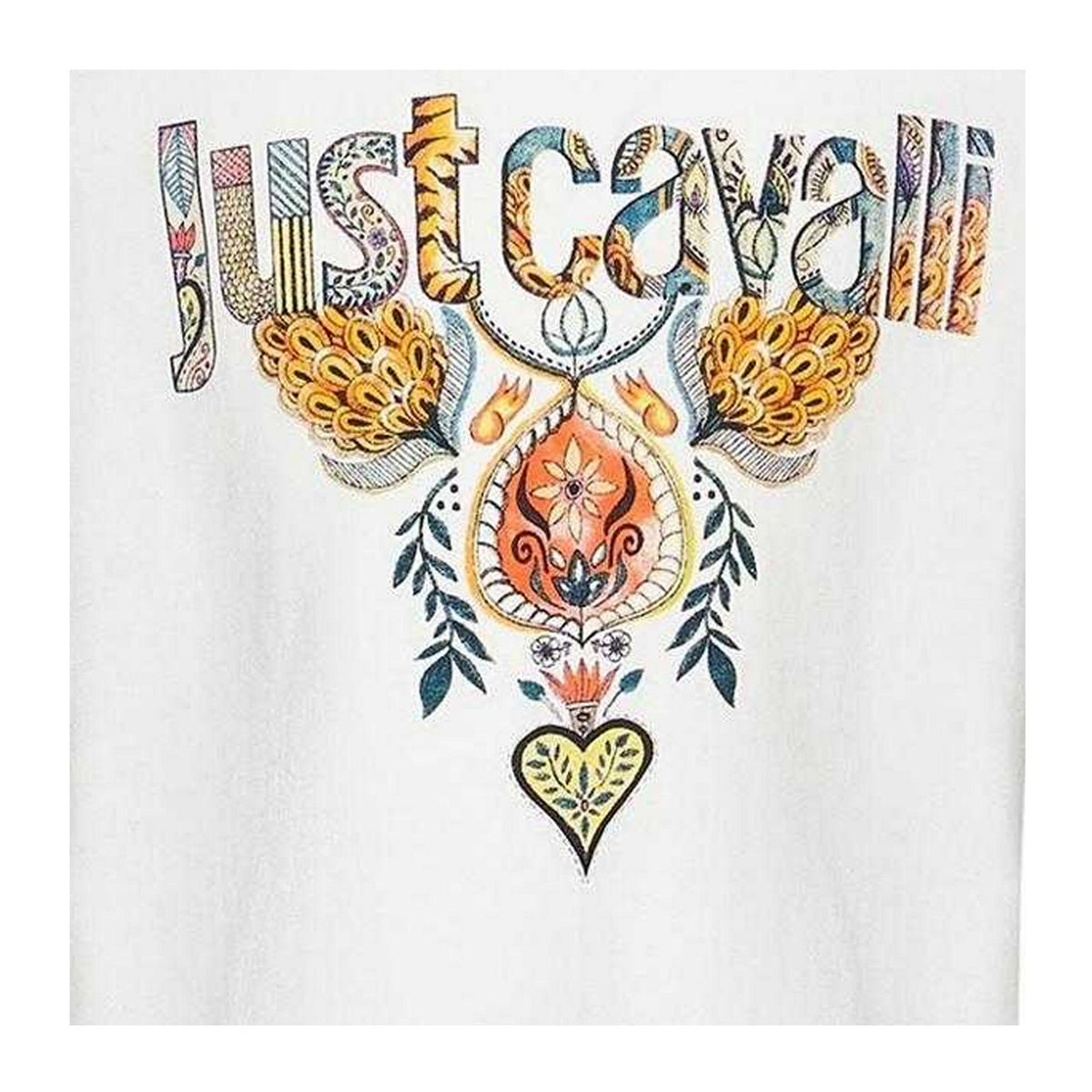 Off White - Side - Roberto Cavalli Childrens-Kids Logo Cotton T-Shirt