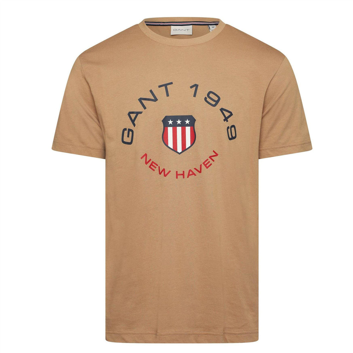 Caramel-Beige - Front - Gant Mens Short-Sleeved T-Shirt