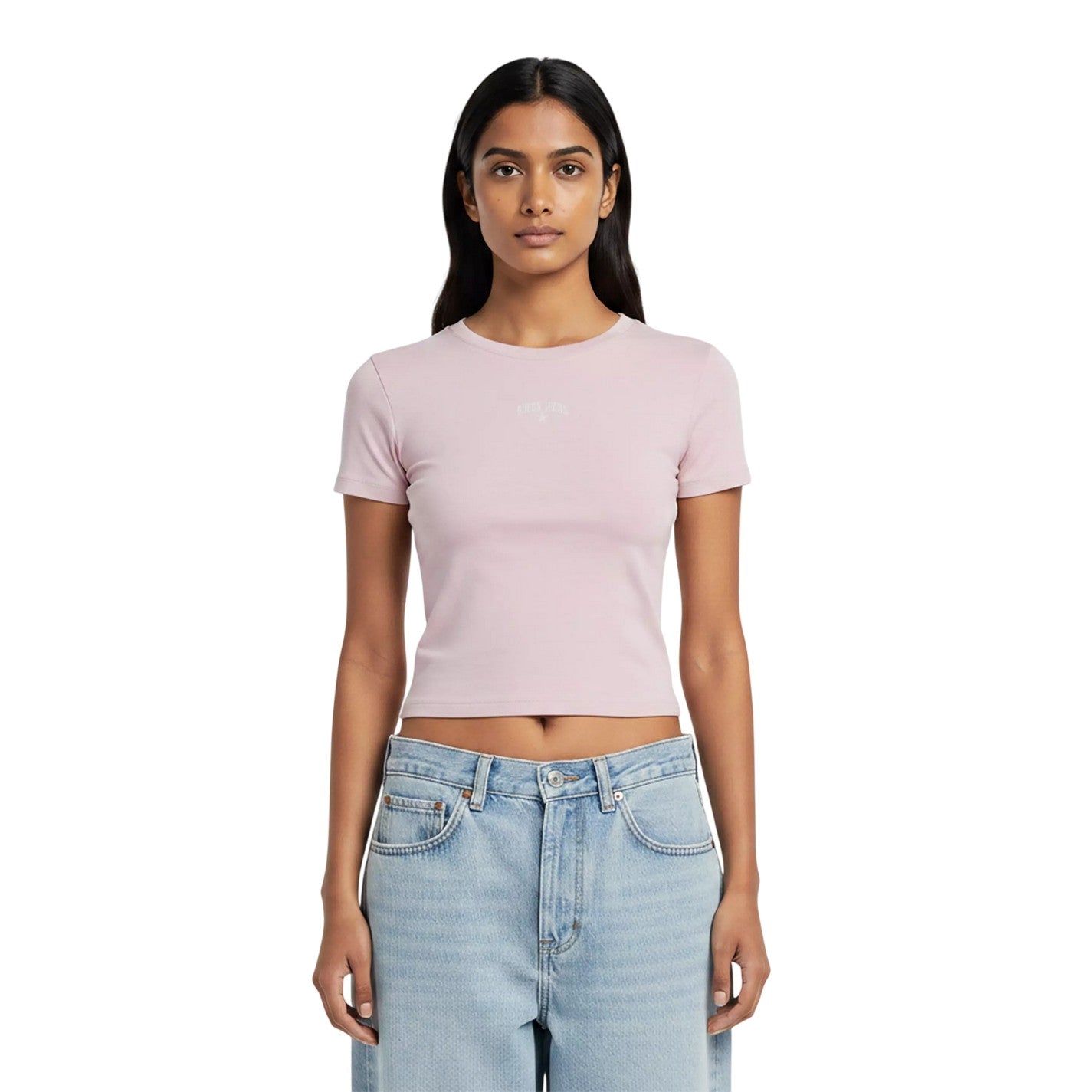 Lilac - Side - Guess Womens-Ladies Star Print Slim T-Shirt