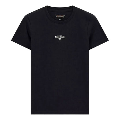 Jet Black - Front - Guess Womens-Ladies Star Print Slim T-Shirt
