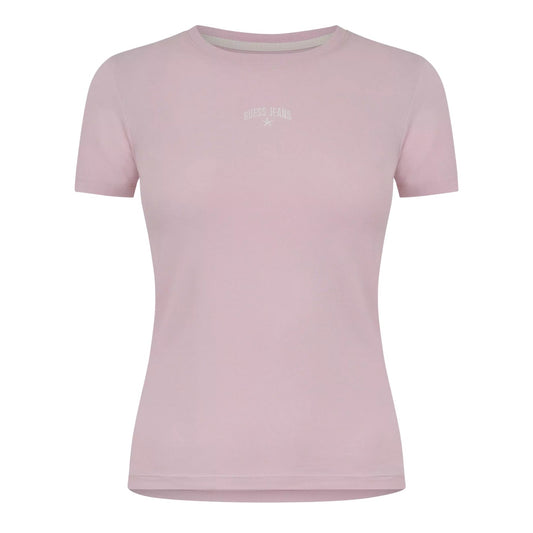 Lilac - Front - Guess Womens-Ladies Star Print Slim T-Shirt
